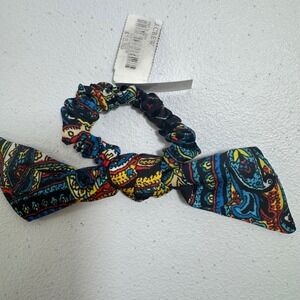 NWT J. Crew Classic Paisley Hair Tie Scarf Black Colorful‎ OLDSTOCK RARE Holiday